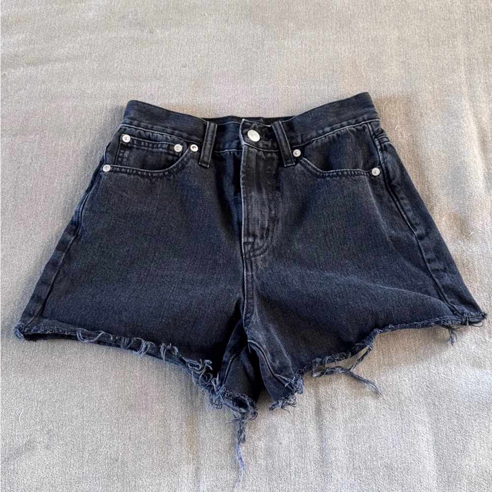 Madewell Black Denim High Waisted Shorts